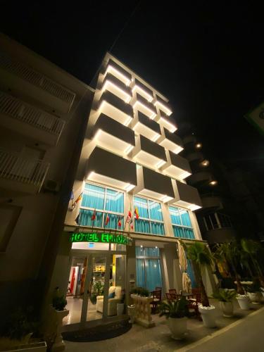 A szálláshely kívülről, Hotel Europa in Cattolica