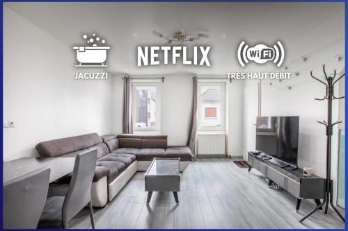 Appartement T3 avec Jacuzzi Privatif et Cour - Mulhouse