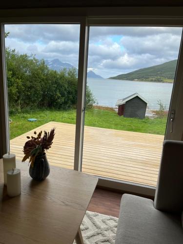 Koselig hytte ved sjøen og Lyngsalpene in Rotsund