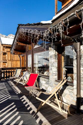 Balcony/terrace, Hotel les Campanules by Les Etincelles in Tignes