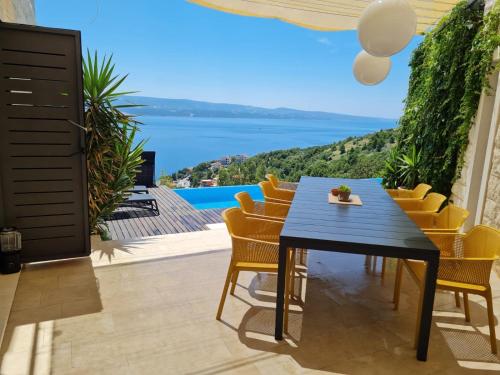 陽台/露台, Villa Forte- the exclusive private villa with amazing sea view located in Mimice in 米米采
