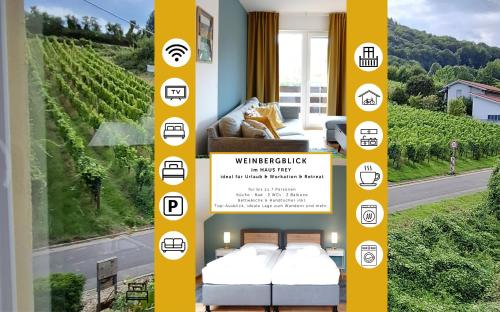 WEINBERGBLICK im Haus FREY - 3 Schlafzimmer ,Küche, 2 Bäder, 2 Balkone, Parkplatz direkt vor der Tür in Leinsweiler, Deutschland