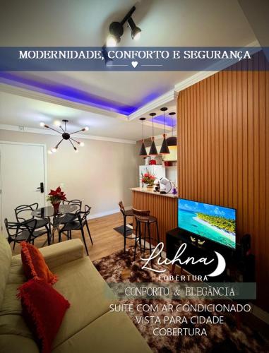Cobertura LUHNA - 3 Quartos-Suite com Ar Condicionado-Vista Cidade-6 Pessoas