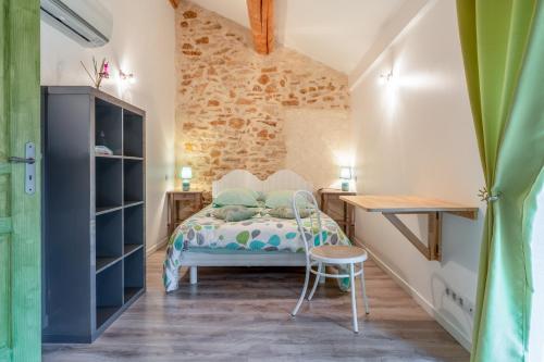 Chambre Olive Verte - Orange