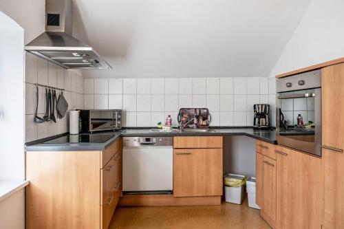virtuve, Ferienwohnung Flut am Weserstrand in Hagen im Bremischen