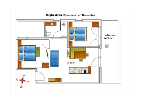 Apartments Schlernheim Room Type - Two-Bedroom Deluxe Apartment with Garden View