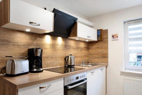 廚房, Ferienwohnung Fachwerk 44 in 弗里倫多夫