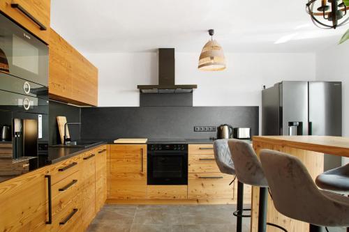 virtuve, Chalet Sonnenwald in Grattersdorf