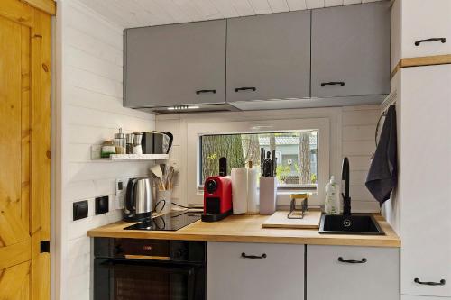 virtuve, Tiny House Nr 6 in Schwielowsee