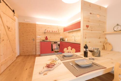 virtuve, Ferienwohnung Wold Wieserhof in Aldino