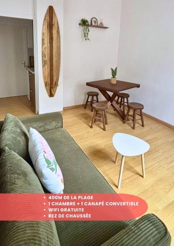 Appartement 4 pers à 400m de la plage en rez-de-chaussée