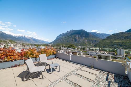 Erkély/terasz, Nonanteneuf appart hōtel Sierre - contactless check-in (Nonanteneuf appart hotel Sierre - contactless check-in) in Sierre