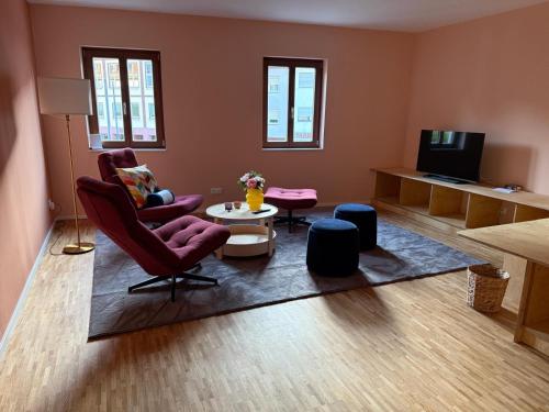 Shared lounge/TV area, Wohnen am Marktplatz in Gemunden