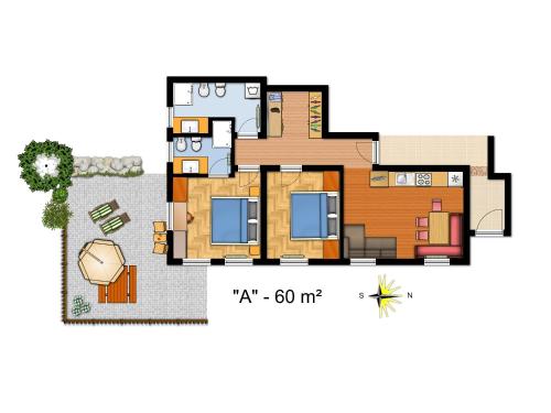 Two-Bedroom Apartment with Patio (4 Adults)