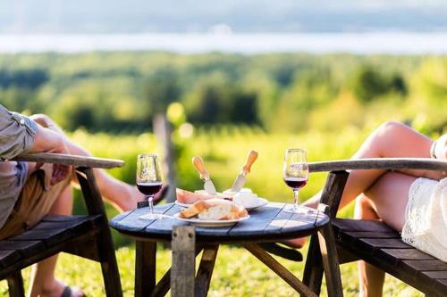 View Spa and St-Lawrence River - The DG Chalet in Sainte-Pétronille (QC)