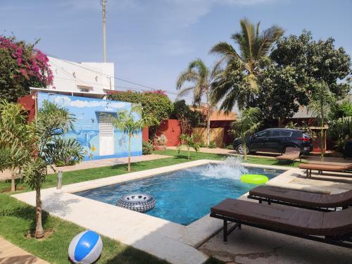 Piscine, Cases conviviales et chaleureuses in Ngaparou