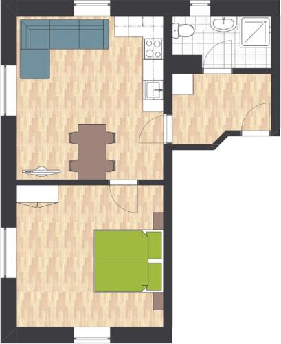 1 queen bed, 1 sofa bed