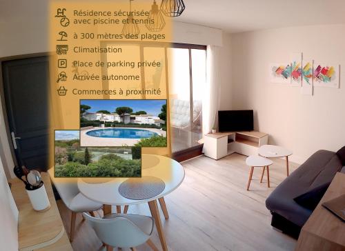 Casa Lano - T2 avec terrasse, résidence avec piscine et tennis