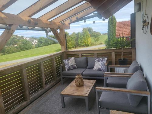 Erkély/terasz, Ferienwohnung Landliebe in Kirchberg im Wald