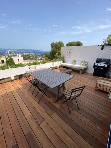 T4 with air conditioning duplex sea view and panoramic calanques