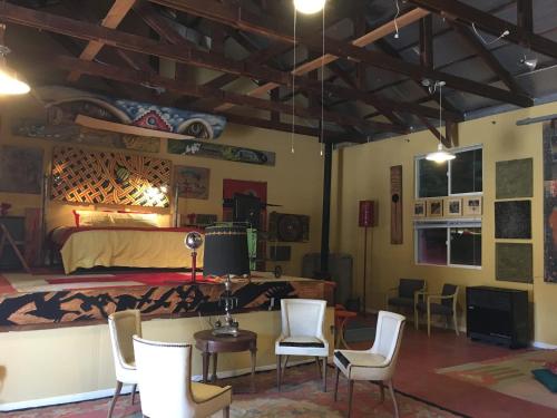 MAGIC MOUNTAIN WAREHOUSE a 1920 RailroadWonderWarehouse in pristine High Desert with Trains in Boulevard (CA)