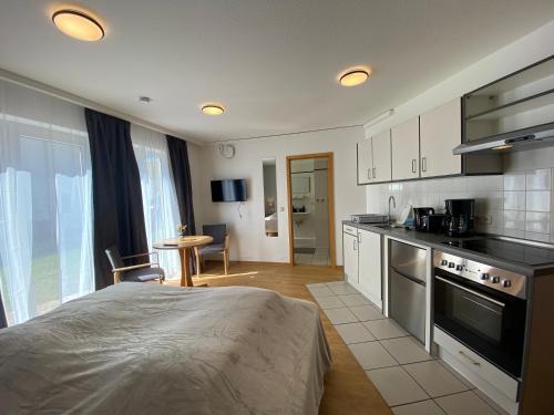 廚房, Terrasse Double Studio Apartments in 盧貝克
