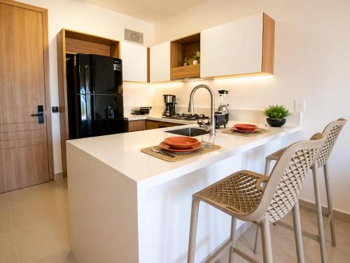 Kitchen, BAIA Kristal Cartagena Condo in Punta de Canoa