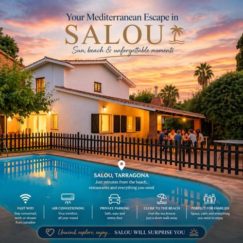 Family Villa Salou - Private Pool and BBQ - Near Beach