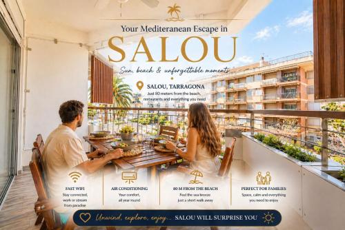 Salou Seafront! Private Terrace - AC & WiFi