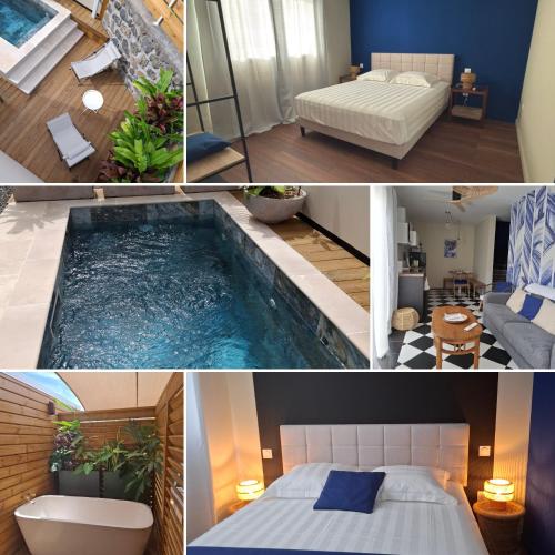 Villa Marine 4 étoiles Piscine Privée Baignoire exterieure 2 chbres 6 personnes - Location saisonnière - Saint-Joseph
