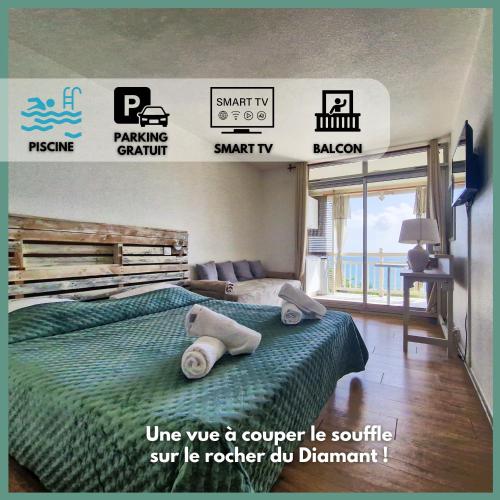 Diamant Horizon - Appartement terrasse avec vue mer époustouflante et piscine, parking - Location saisonnière - Le Diamant