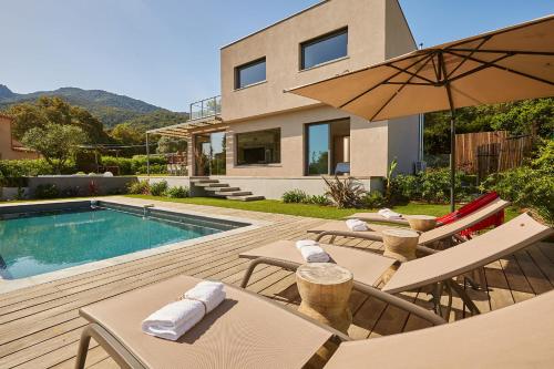 Villa Filao avec piscine à débordement gîte à louer Castell d'Ultrera