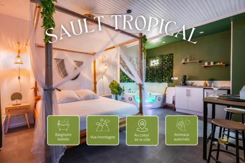 Sault Tropical - Ideal couple - Balneo Led - Vue parc & montagne - Wifi - Stationnement gratuit - 5m in Sault (Provence-Alpes-Cote d'Azur)
