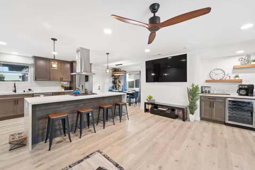 Designer Escape with Pool Firepit Game Room BBQ in San Carlos