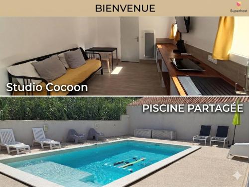 Studio cocoon avec piscine - Location saisonnière - Saint-Mitre-les-Remparts