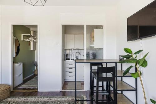Kitchen, Peaceful & Bright Studio with Balcony in Green Etela-Haaga in Haaga