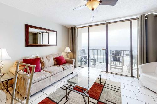 Beachfront Condo with Gulf View Balcony WiFi AC & Shared Pools in Perdido Beach