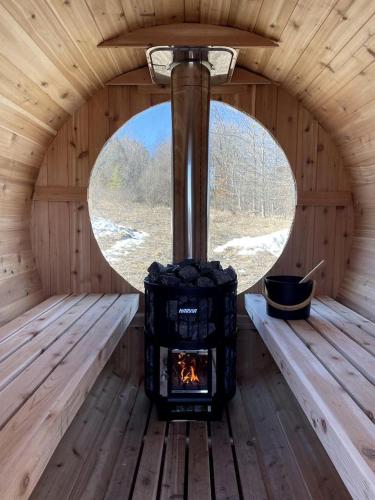 A-Frame Serenity: Tiny Cabin with Panoramic Scenery in Michigan's Tranquil Setting in Boyne Falls (Michigan)