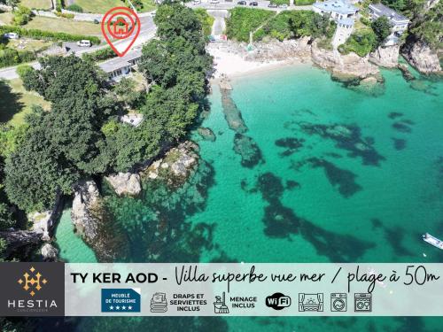 TY KER AOD - Villa superbe vue mer proche plage gîte à louer Plage du Perzel