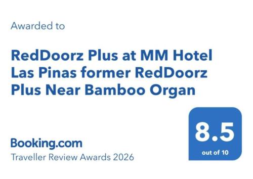 RedDoorz Plus at MM Hotel Las Pinas former RedDoorz Plus Near Bamboo Organ