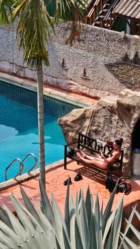 View, bungalow west water vang vieng in Ban Houay Saguaw