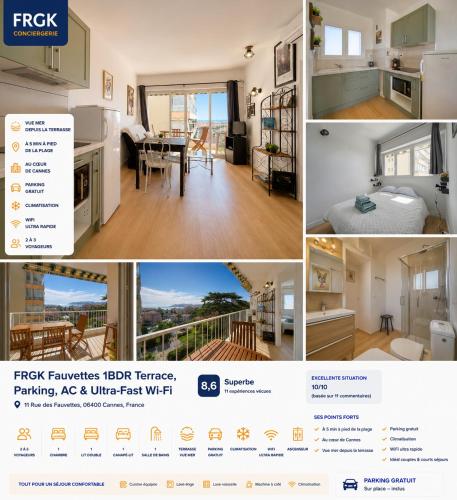 FRGK Fauvettes 1BDR Terrace, Parking, AC & Ultra-Fast Wi-Fi – khách sạn tại Carnot