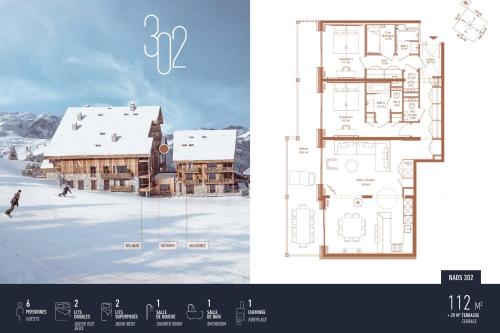 Antares NAOS 302 - luxury apartment ski inski out in Meribel Center