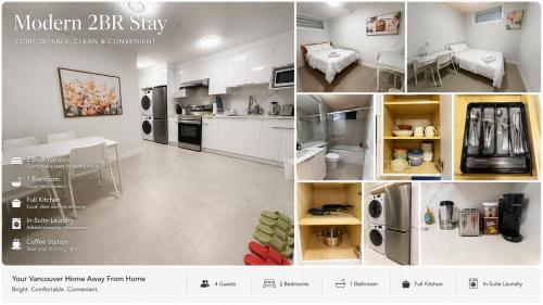 Modern Vancouver 2BR Suite Full Kitchen & Laundry – khách sạn tại Marpole