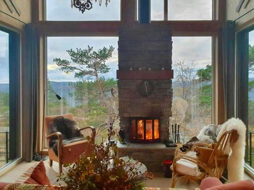 Viesnīcas āriene, Family Cabin With Views In Hillestad in Ovre Ramse