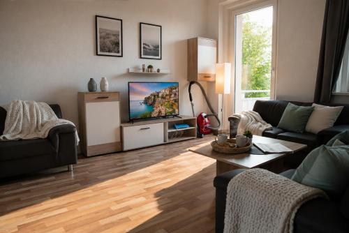 5-Personen Apartment ideal für Monteure - Einzelbetten, Self Check-in, Küche, Waschmaschine (5-Personen Apartment ideal fur Monteure - Einzelbetten, Self Check-in, Kuche, Waschmaschine) in Mersebourg
