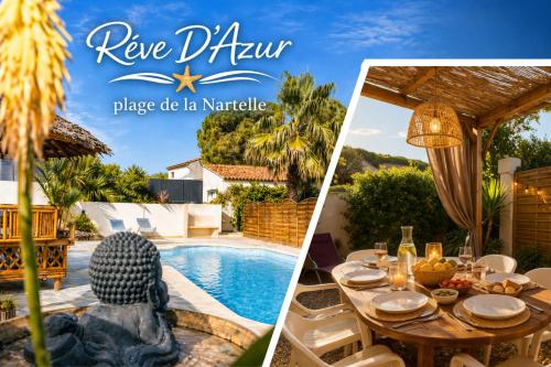 Maison - Plage de la Nartelle - Piscine partagée - Parking - BBQ - calme & détente au Rêve D'Azur- Check-in 20h maximum