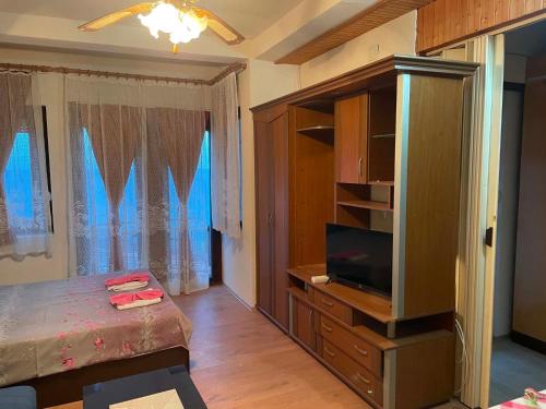 1 queen bed, 1 double bed, 3 sofa beds