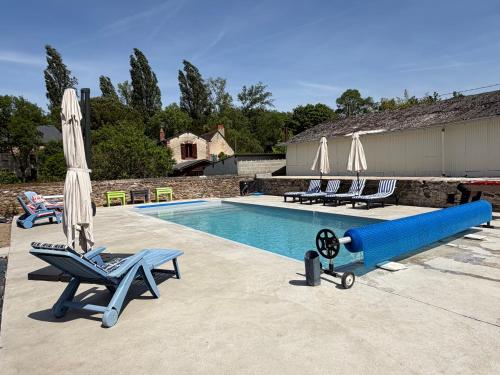 Nid douillet, grande piscine et voie verte chambre d'hôte Forêt de la Groie