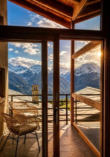 Viesnīcas āriene, Historic Chalet At 1600M With Mountains Views in Verrayes